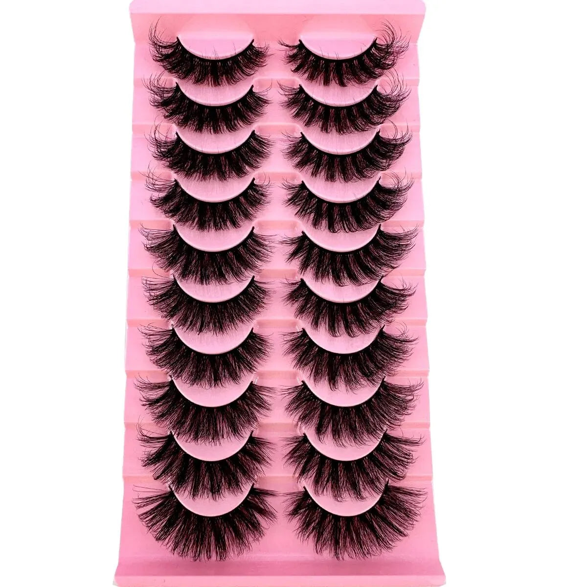 NEW 10 Pairs Cat Eye Lashes Fluffy Faux Mink Lashes 8D Wispy Lashes Pack Dramatic Long Thick Volume Eyelashes False Eyelas