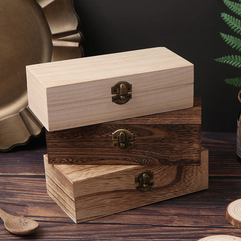 Retro Jewelry Box Desktop Wood Clamshell Storage Hand Decoration Wooden Box