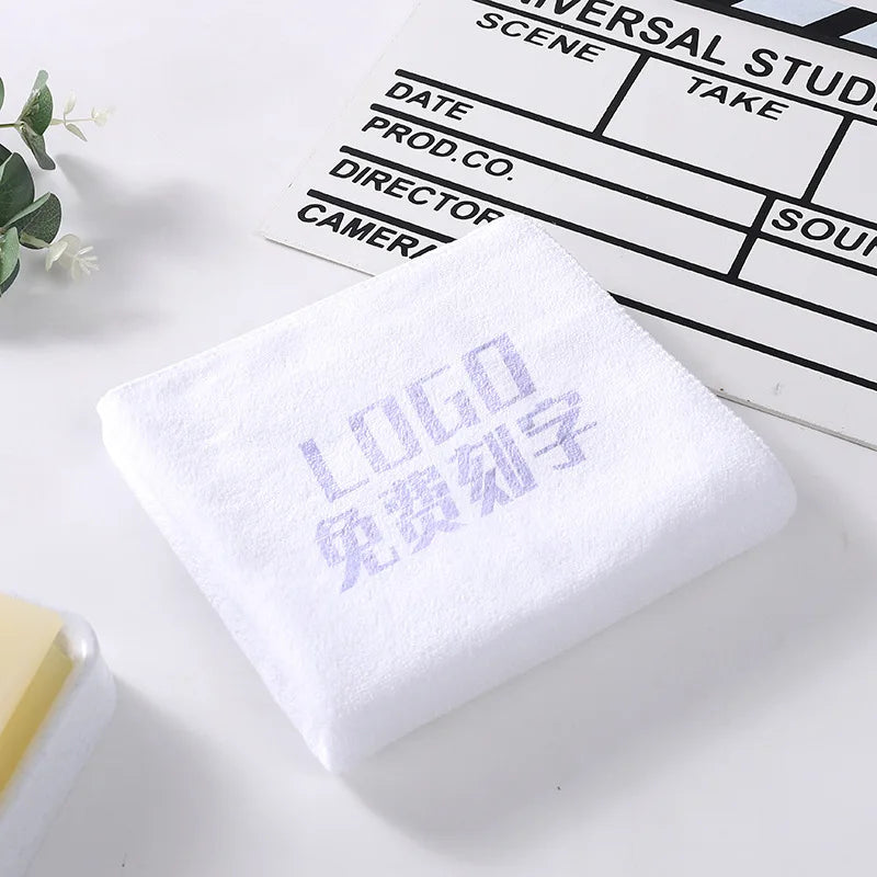 10PCS 30x30cm Custom LOGO Towel Free Laser Embossing Lettering Microfiber Beauty Salon BarberShop Gift Private Customization ZYF