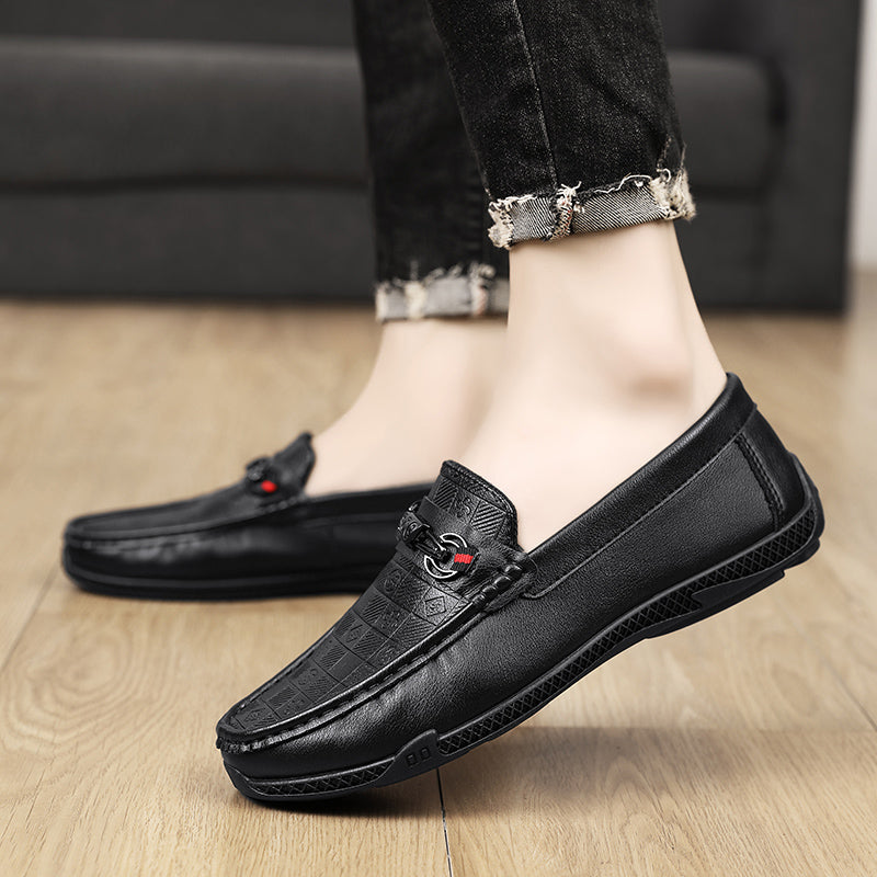 Fashion Leather Men Casual Shoes Slip on Formal Loafers Luxury Brand Comfortable Men Moccasins Italian Soft Male Driving Shoes