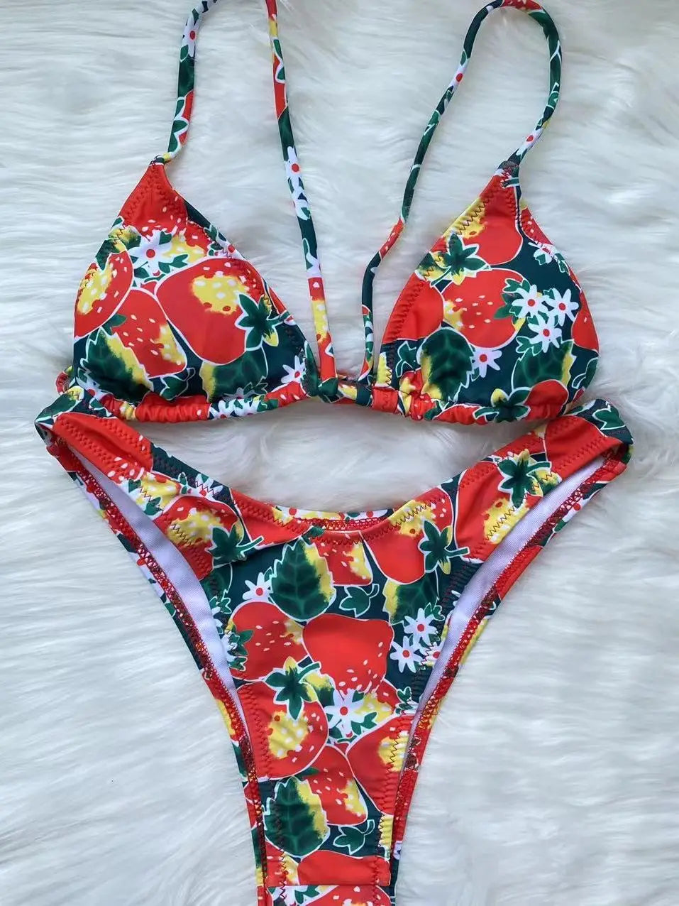 Bikini Set Swimsuit 2023 Sexy Bikinis Print String Swimwear Women Bathing Suits Beach Wear Triangle Thong Biquini