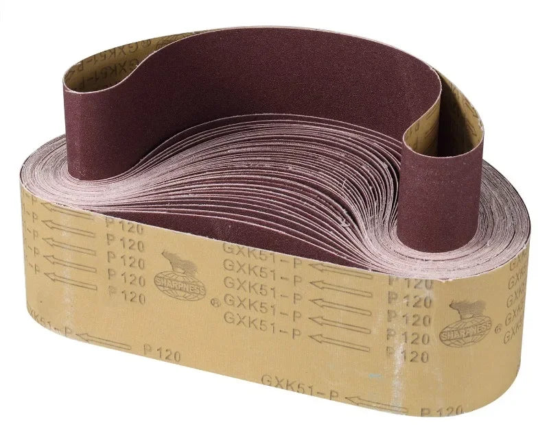 10 pieces 75x533mm Sanding Belts Coarse to Fine Grinding Belt Grinder Accessories for Sander Power Rotary Tools