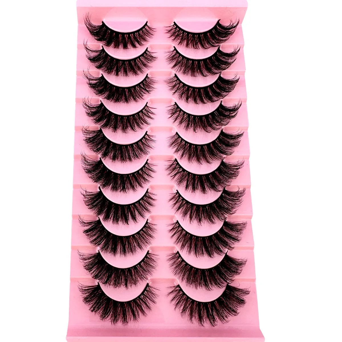 NEW 10 Pairs Cat Eye Lashes Fluffy Faux Mink Lashes 8D Wispy Lashes Pack Dramatic Long Thick Volume Eyelashes False Eyelas