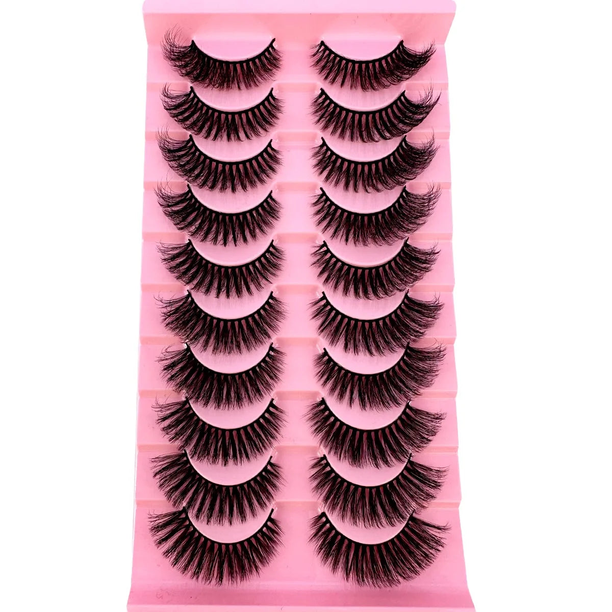 NEW 10 Pairs Cat Eye Lashes Fluffy Faux Mink Lashes 8D Wispy Lashes Pack Dramatic Long Thick Volume Eyelashes False Eyelas