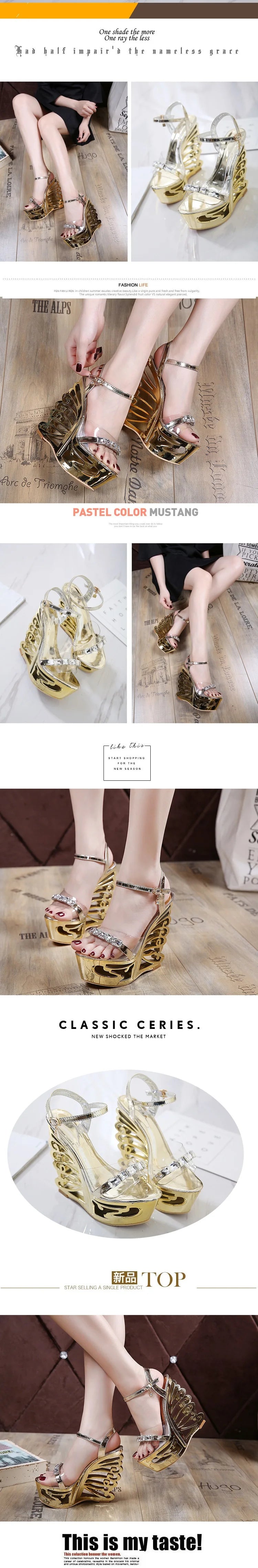 High Quality Buckle Strap Sexy Strange Style Heel Summer Women Shoes Retro Novelty Sandals 15cm High Heels Nightclub Shoes