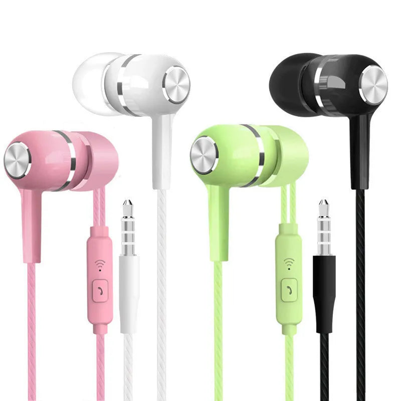 Wired Headphones 3.5mm Sport Earbuds with Bass Phone Earphones Stereo Headset with Mic volume control Music Earphones