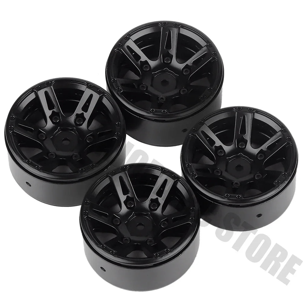 4PCS Metal Wheel Rim 1.9 Inch BEADLOCK for 1/10 RC Rock Crawler Axial SCX10 90046 AXI03007 TAMIYA CC01 D90 TF2 TRX-4