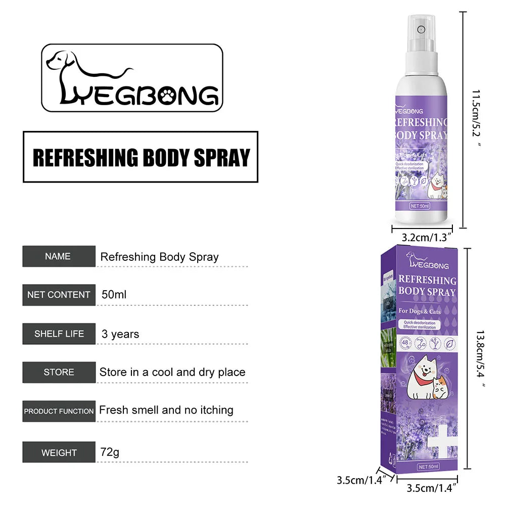 Lavender Oil Dog Deodorizer Spray Long Lasting Puppies Cats Dogs for Smelly Deodorizing Perfume Spray Remove Odor Freshing Air