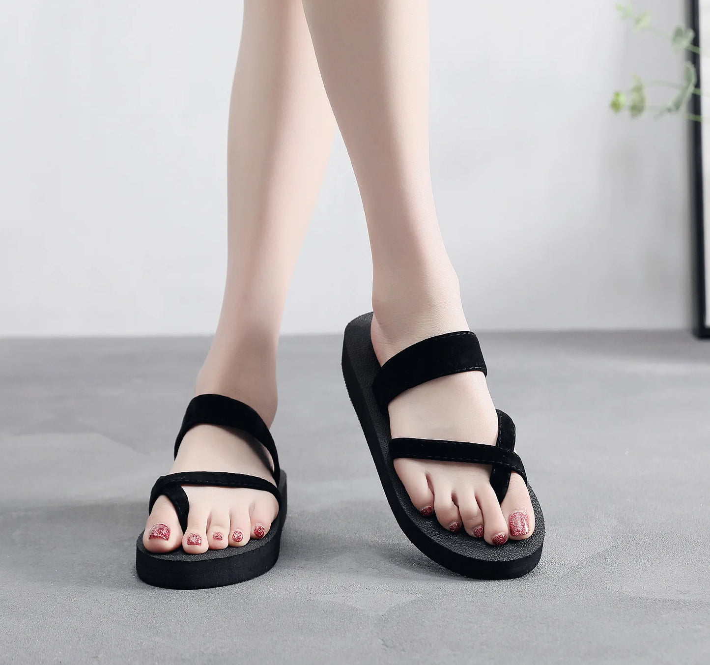 Shoes for Women Solid Beach Breathable Shoes Sandals Home Slipper Flip-Flops Flat Shoes zapatos de mujer тапочки для дома