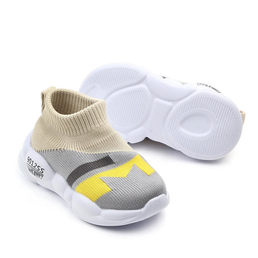 Kid Shoes Sock Shoes Soft Cotton Slip-on Rubber Sole 1-3 Years Kid Outdoor Walking Casual Shoes Unisex for Boys and Girls D2232