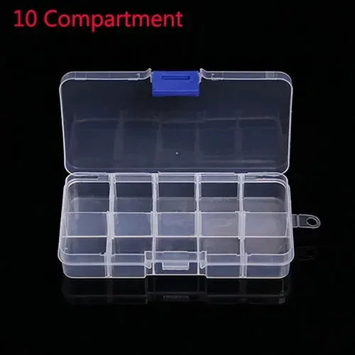 Transparent 10/15/24 Grid Storage Box Organizer Case Cajas Organizadora Storing Plastic Box Jewelry Beads Pill Screw Organizador