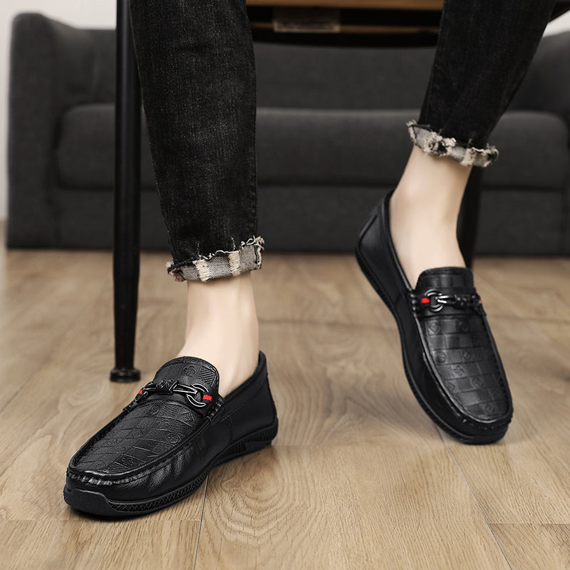 Fashion Leather Men Casual Shoes Slip on Formal Loafers Luxury Brand Comfortable Men Moccasins Italian Soft Male Driving Shoes