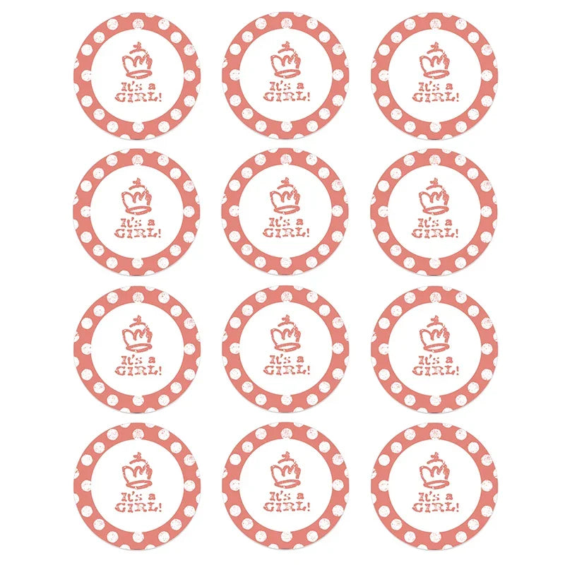 4.5cm Lovely Baby Shower Stickers Gender Reveal Party Gift Labels Sticker DIY Crafts Kids Gift Birthday/Baby Shower Decorations