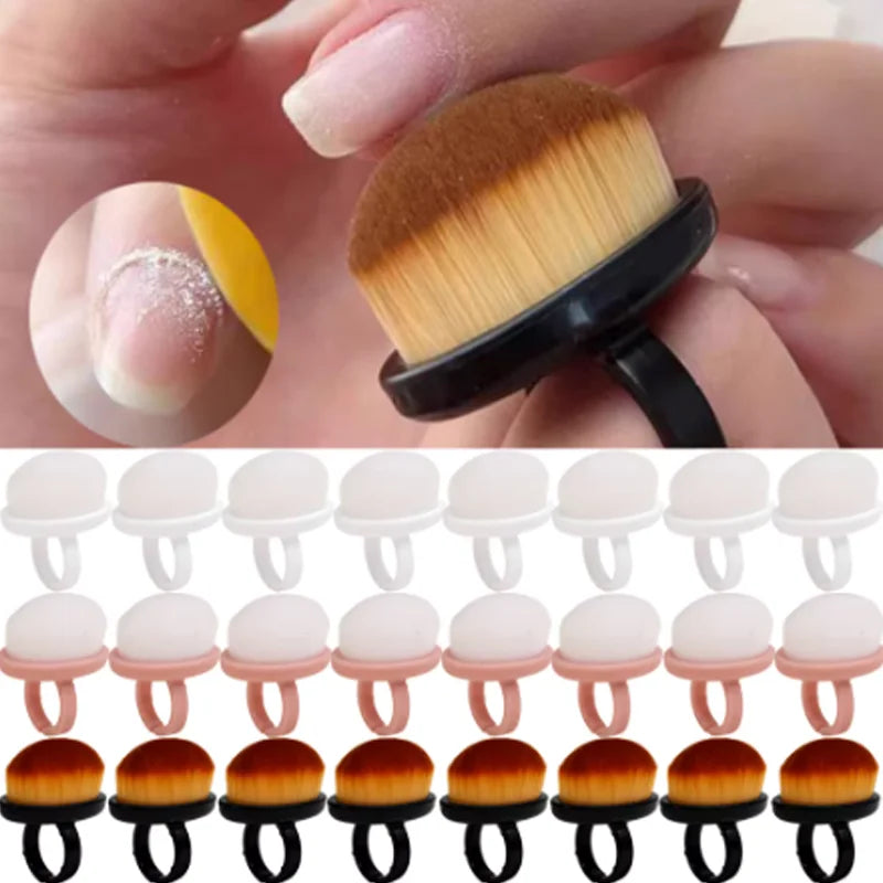 1-3pcs Ring-shaped Brush Nail Dust Cleaning Professional Nail Dust Brush Buckle Brush Oval Gel Make Up Tool Manicure Brushes