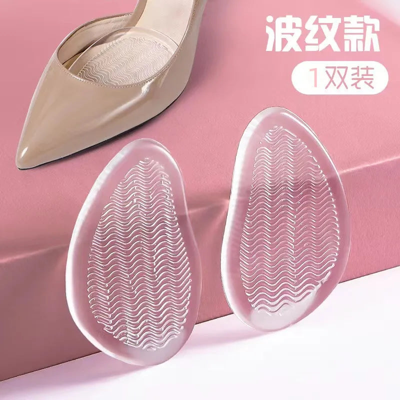 1Pair Anti Slip Shoe Pads Forefoot Cushion Silicone Massage High Heels Insole Cushions Foot Cushions Pads for Feet Pain Relief