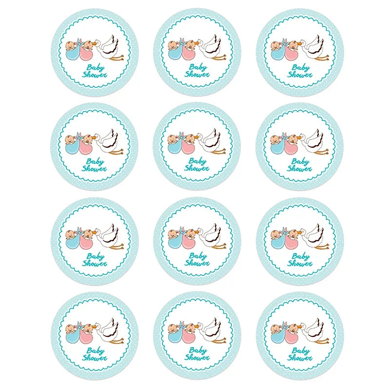 4.5cm Lovely Baby Shower Stickers Gender Reveal Party Gift Labels Sticker DIY Crafts Kids Gift Birthday/Baby Shower Decorations