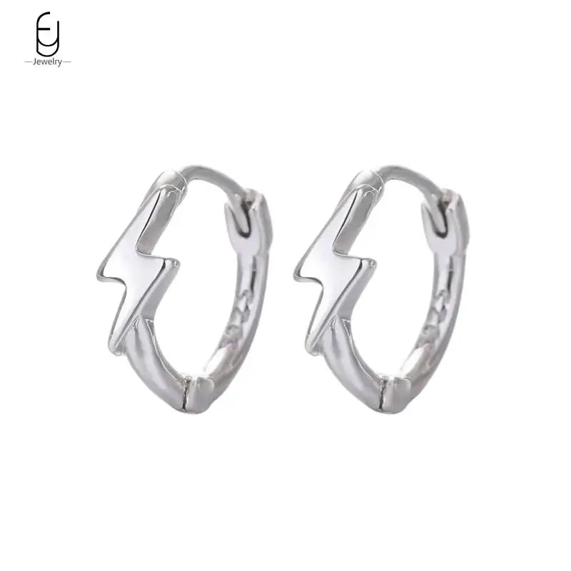 925 Sterling Silver Needle Vintage Gold Earrings for women Fashion Lightning Pendant Hoop Earrings Wedding High Luxury Jewelry