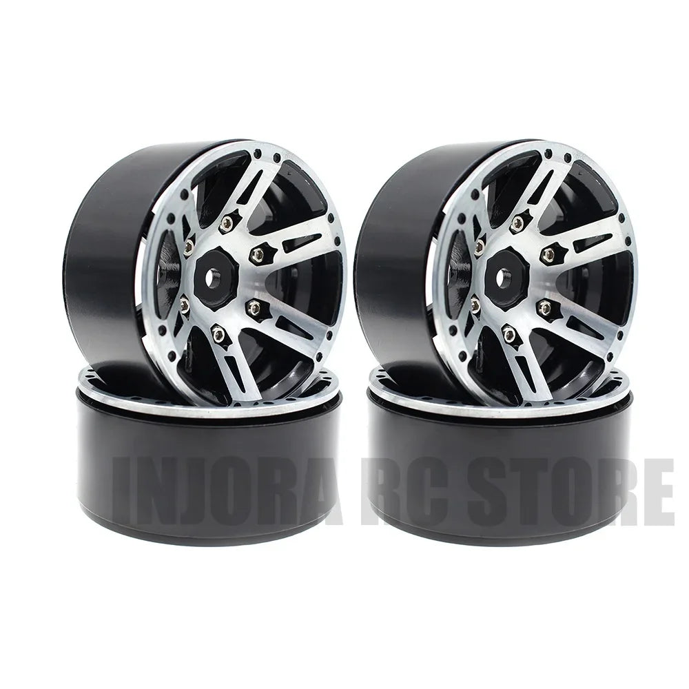 4PCS Metal Wheel Rim 1.9 Inch BEADLOCK for 1/10 RC Rock Crawler Axial SCX10 90046 AXI03007 TAMIYA CC01 D90 TF2 TRX-4