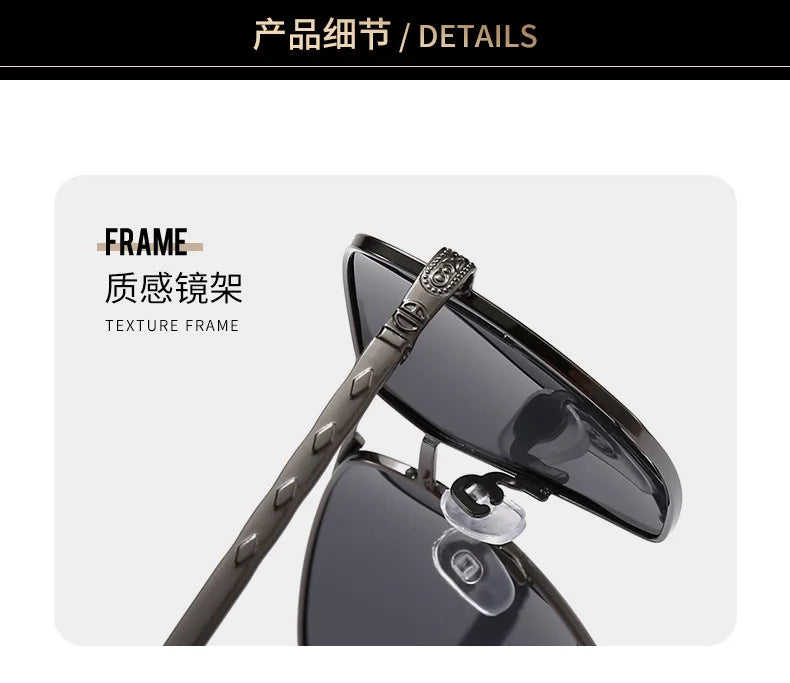 New Small Frame Square Sunglasses Men's Polarized Metal Fashion Sun Glasses Men's Outdoor Driving Eyewear UV400 Oculos De Sol