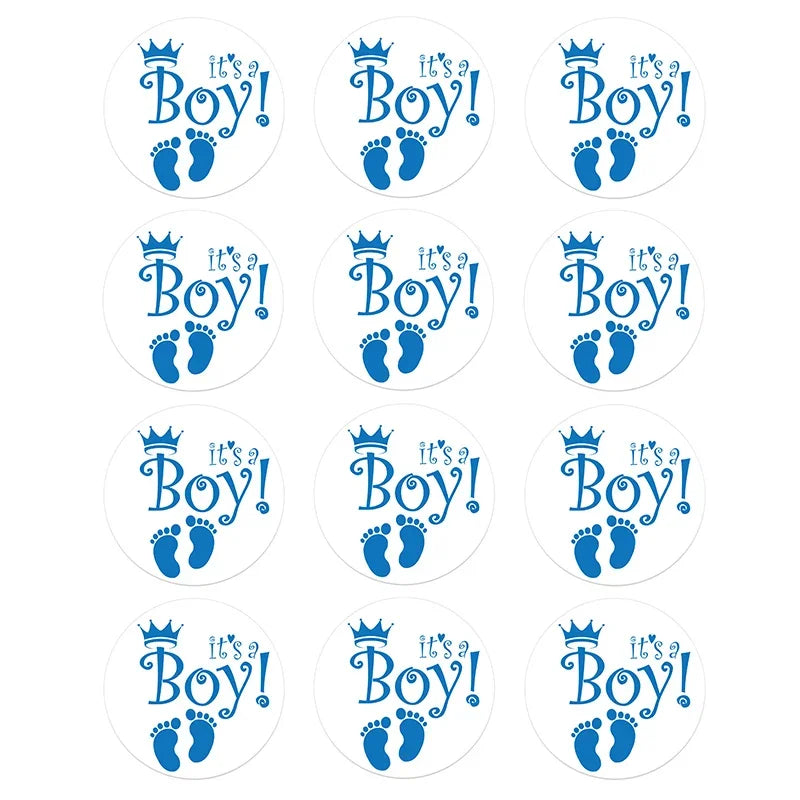 4.5cm Lovely Baby Shower Stickers Gender Reveal Party Gift Labels Sticker DIY Crafts Kids Gift Birthday/Baby Shower Decorations