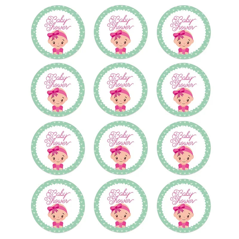 4.5cm Lovely Baby Shower Stickers Gender Reveal Party Gift Labels Sticker DIY Crafts Kids Gift Birthday/Baby Shower Decorations