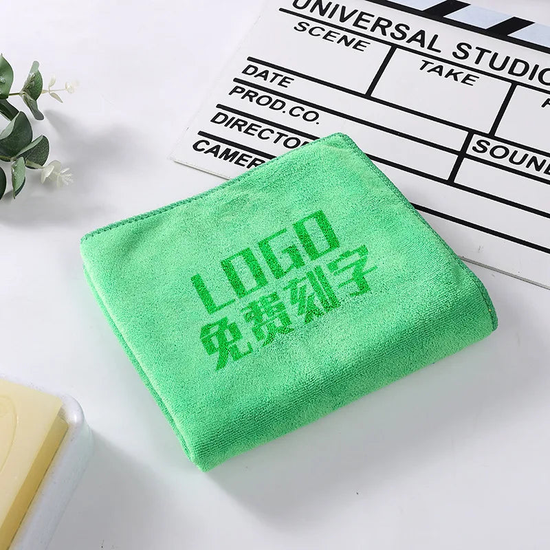 10PCS 30x30cm Custom LOGO Towel Free Laser Embossing Lettering Microfiber Beauty Salon BarberShop Gift Private Customization ZYF