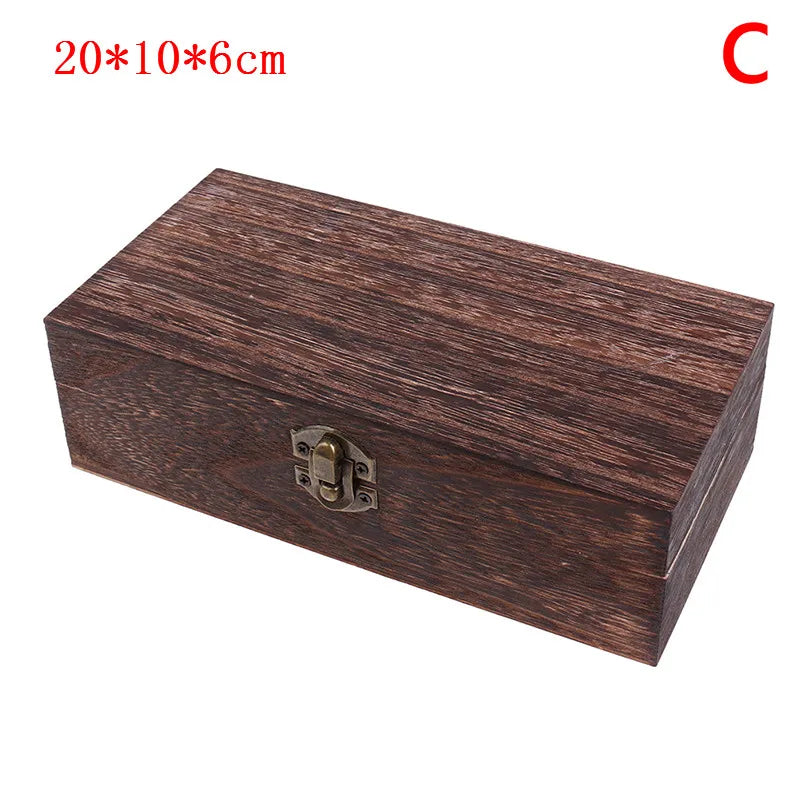 Retro Jewelry Box Desktop Wood Clamshell Storage Hand Decoration Wooden Box