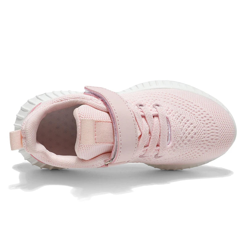 Children Sneakers Casual Shoes for Girls Pink Comfortable Breathable Running Shoe Sports Kids Boys Flat Walking Shoes Size 28-39