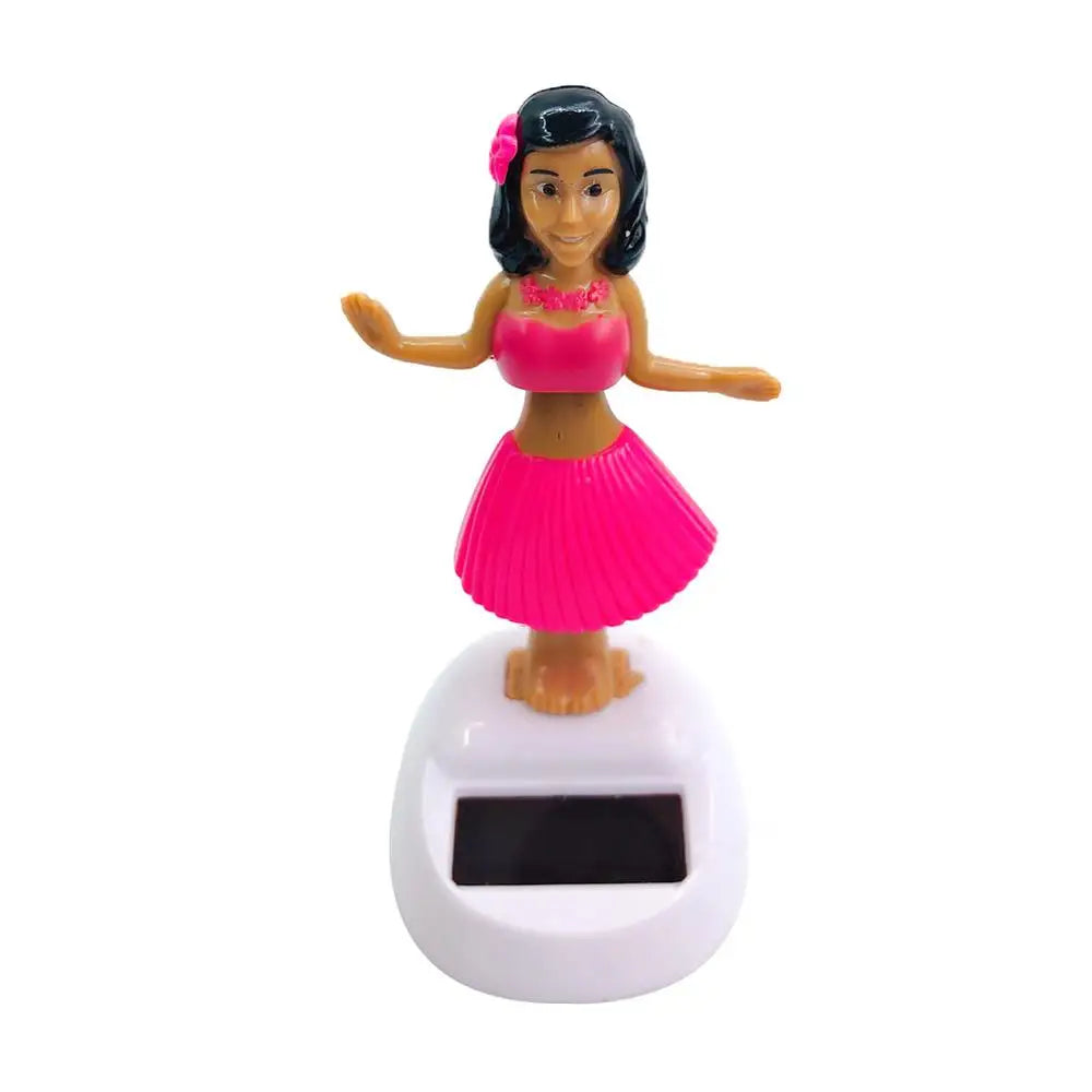 Solar Powered Dancing Toys Hawaii Girl Shaking Head Girl Doll Portable Bobblehead Ornament  For Dashboard Car Accessories