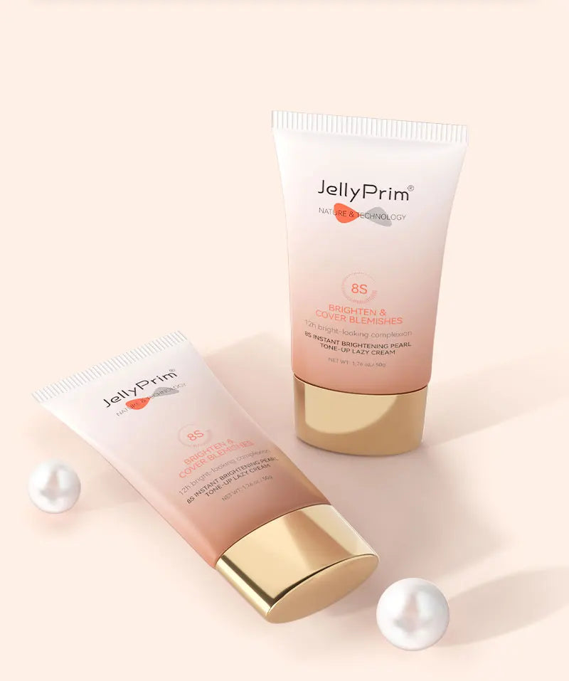 Jellyprim 8S Instant Whitening Face Cream Make-Up for Women for Dark Skin Lightening Cream Cosmetics Product Beauty Brighten 50G