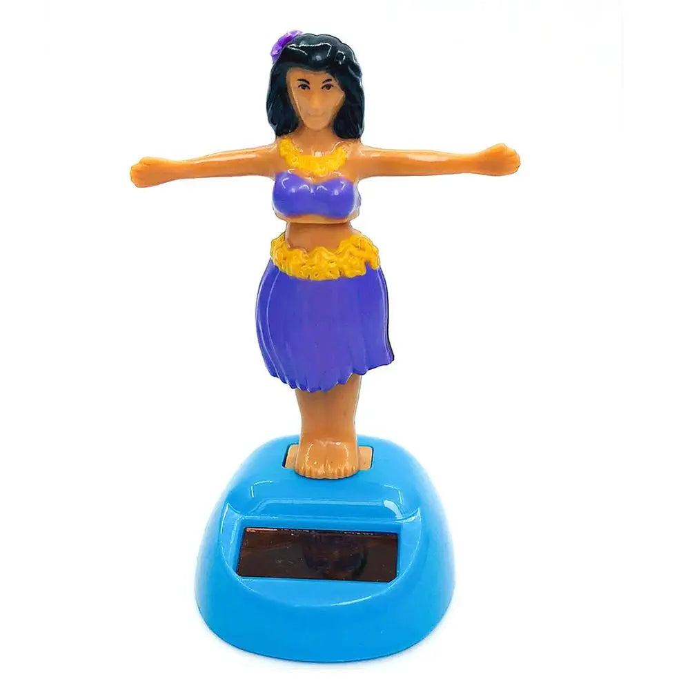 Solar Powered Dancing Toys Hawaii Girl Shaking Head Girl Doll Portable Bobblehead Ornament  For Dashboard Car Accessories