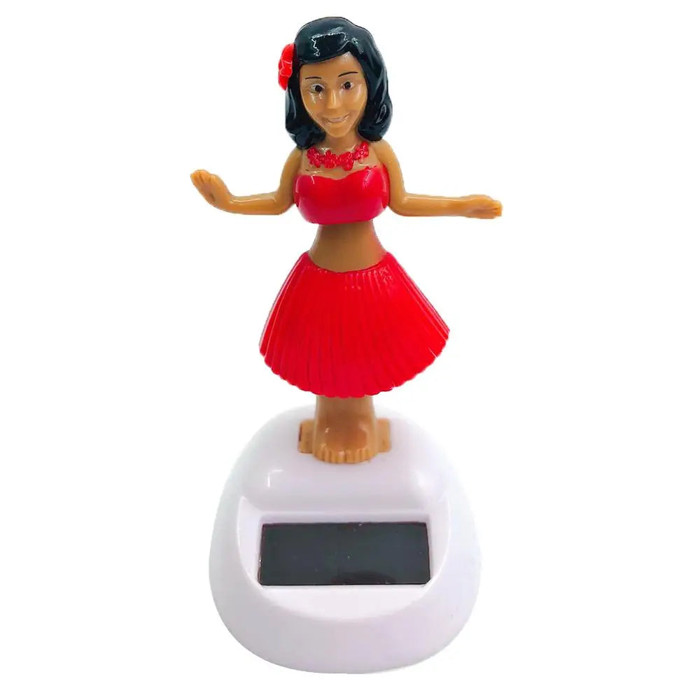 Solar Powered Dancing Toys Hawaii Girl Shaking Head Girl Doll Portable Bobblehead Ornament  For Dashboard Car Accessories