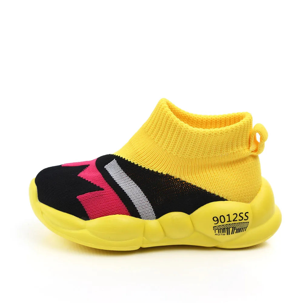 Kid Shoes Sock Shoes Soft Cotton Slip-on Rubber Sole 1-3 Years Kid Outdoor Walking Casual Shoes Unisex for Boys and Girls D2232