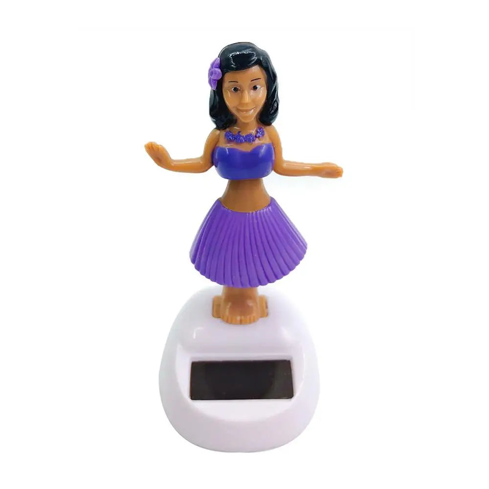 Solar Powered Dancing Toys Hawaii Girl Shaking Head Girl Doll Portable Bobblehead Ornament  For Dashboard Car Accessories