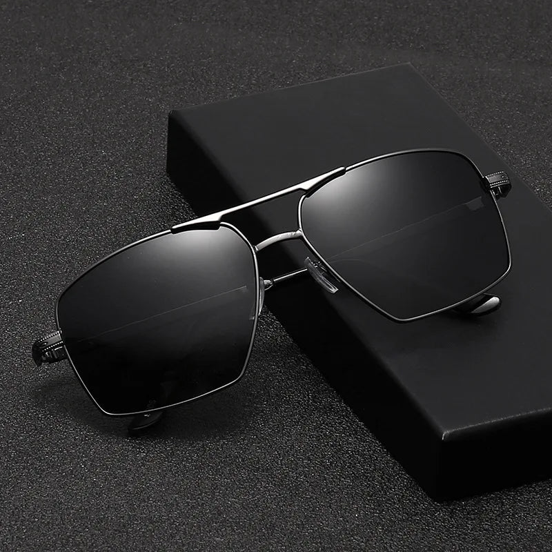 New Small Frame Square Sunglasses Men's Polarized Metal Fashion Sun Glasses Men's Outdoor Driving Eyewear UV400 Oculos De Sol