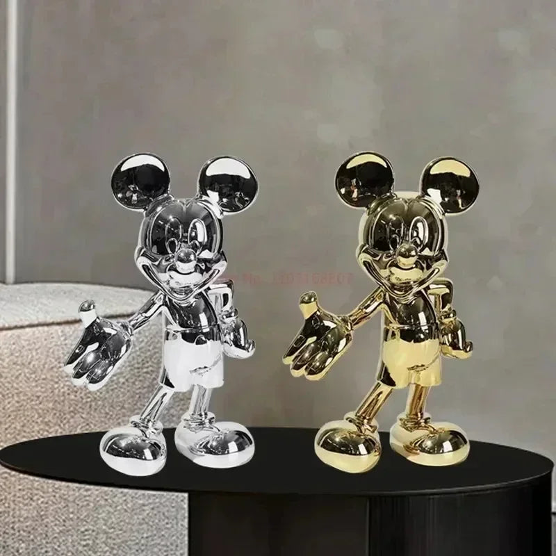 Disney Mickey Mouse Figure 20/29cm Resin Welcome Posture Action Figurines Anime Cartoon Mickey Model Statue Kids Ornament Gift