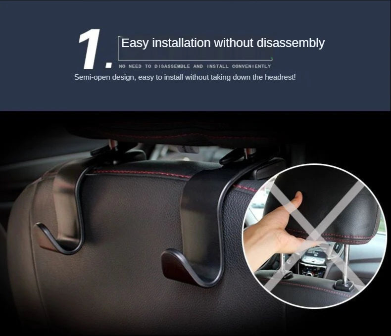 Universal Car Seat Hook Rear Interior Portable Hanging Bag Holder Storage Bag Wallet Cloth Decorative Ornaments Storage1/2/4Pcs