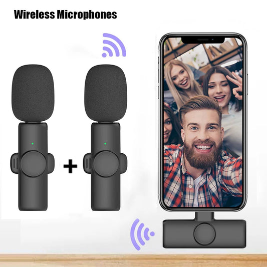 K11 Professional Wireless Lavalier Microphone for iPhone iPad Laptop Android Live Gaming Video Recording Interview Business Mic