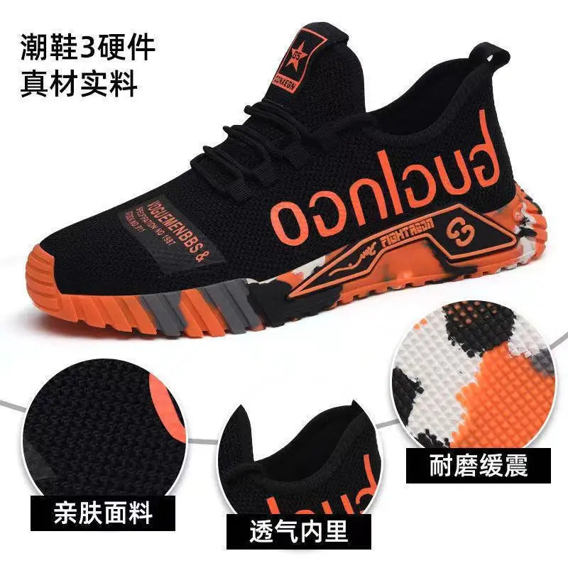 Men's mesh breathable lightweight casual sports shoes summer soft sole running shoes outdoor walking shoes fashion youth sneaker