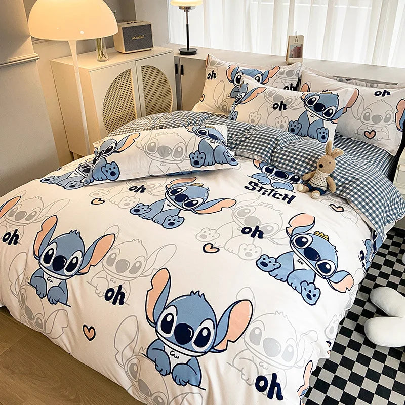 Disney Mickey Minnie Lotso Bedding Set Duvet Cover Bed Sheet Pillowcase Bedsheet Double Single King Queen Twin Size Home Textile