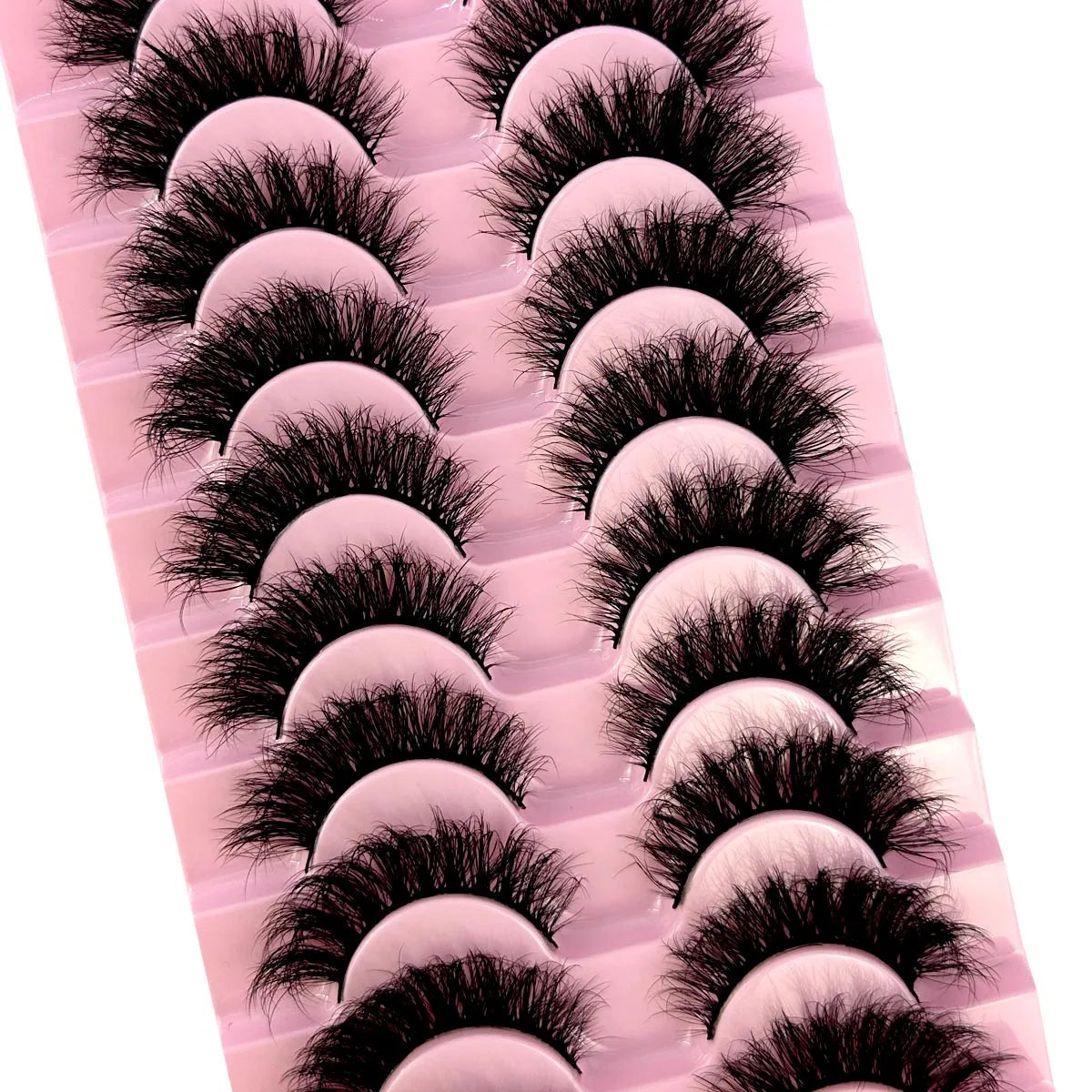 NEW 10 Pairs Cat Eye Lashes Fluffy Faux Mink Lashes 8D Wispy Lashes Pack Dramatic Long Thick Volume Eyelashes False Eyelas