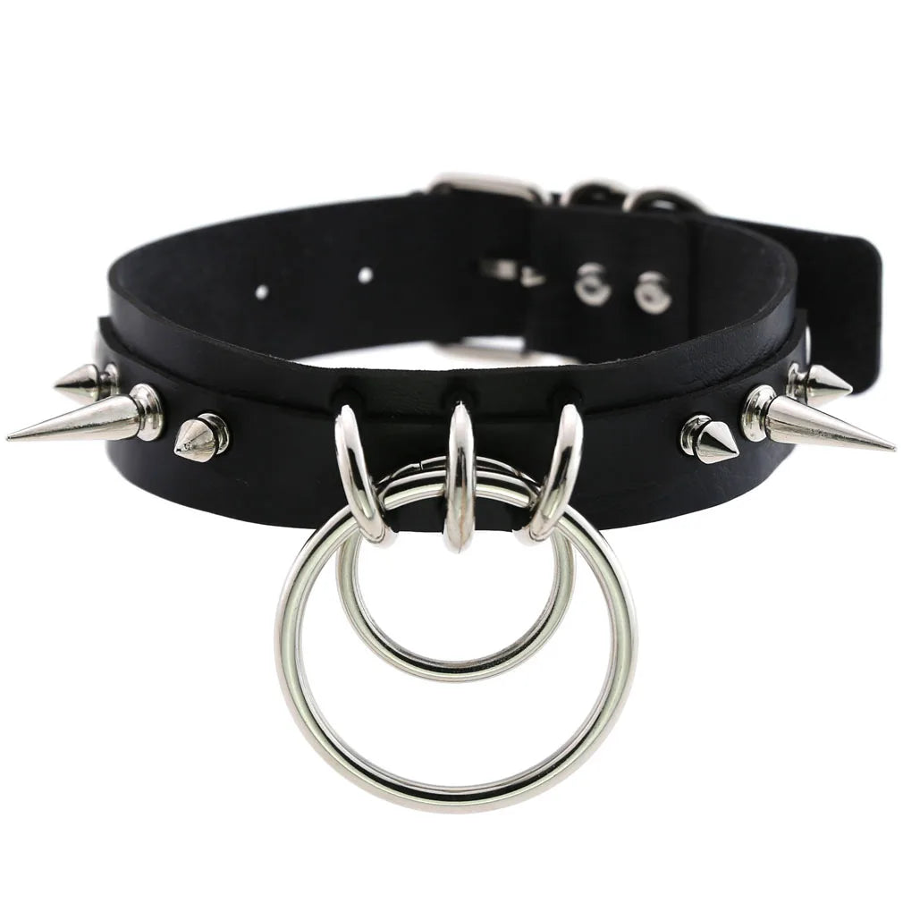 Spike Punk Choker Collar For Girl Goth Heart Pendant Necklace Emo Neck Strap Cosplay Chocker Gothic Accessories