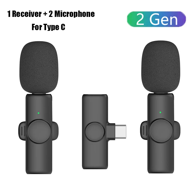 K11 Professional Wireless Lavalier Microphone for iPhone iPad Laptop Android Live Gaming Video Recording Interview Business Mic