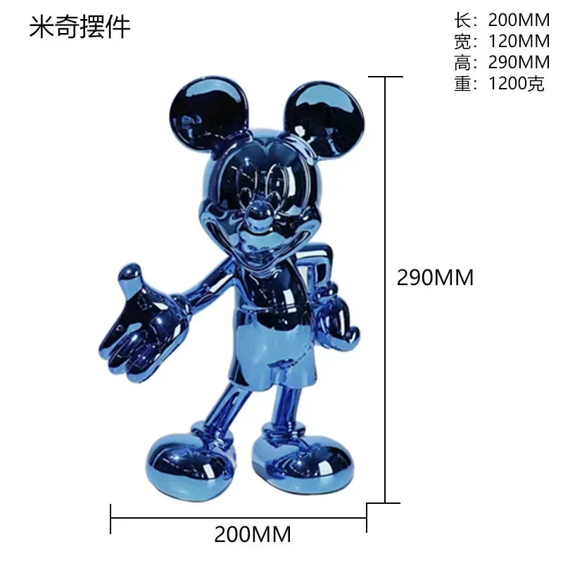 Disney Mickey Mouse Figure 20/29cm Resin Welcome Posture Action Figurines Anime Cartoon Mickey Model Statue Kids Ornament Gift