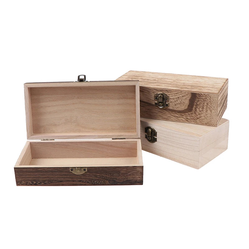 Retro Jewelry Box Desktop Wood Clamshell Storage Hand Decoration Wooden Box