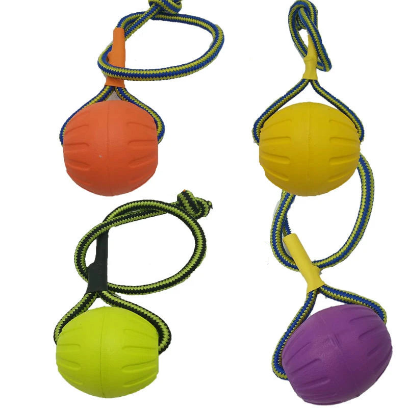 Training Pet Toy Dog Ball Bite Resistant EVA Foam Rubber Water Buoy Air Throwing Wearing Rope Elastic Ball Dogs Toys