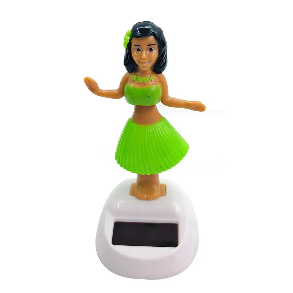 Solar Powered Dancing Toys Hawaii Girl Shaking Head Girl Doll Portable Bobblehead Ornament  For Dashboard Car Accessories