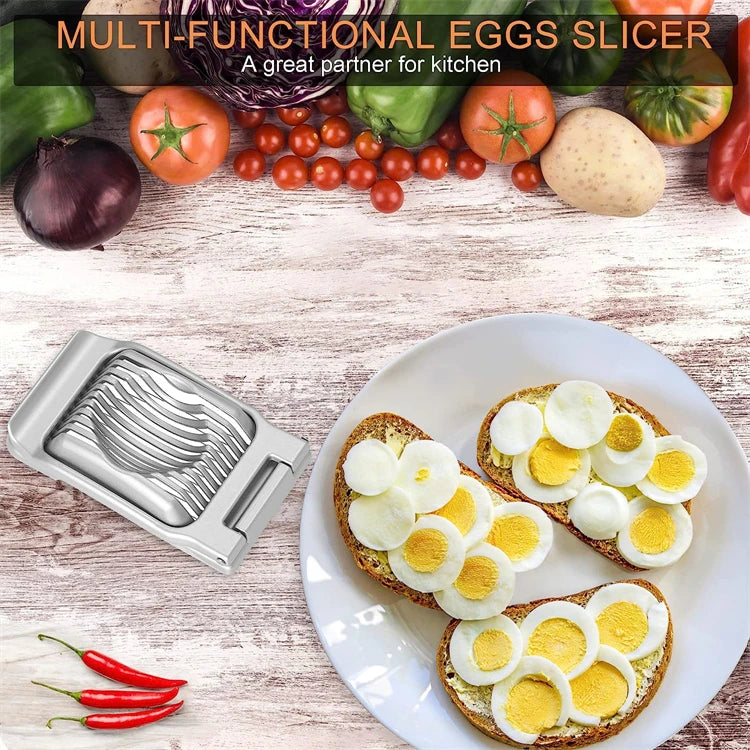 LMETJMA Egg Slicer for Hard Boiled Eggs Stainless Steel Wire Egg Slicer Dicer Cutter Kitchen Strawberry Mushroom Slicer JT188