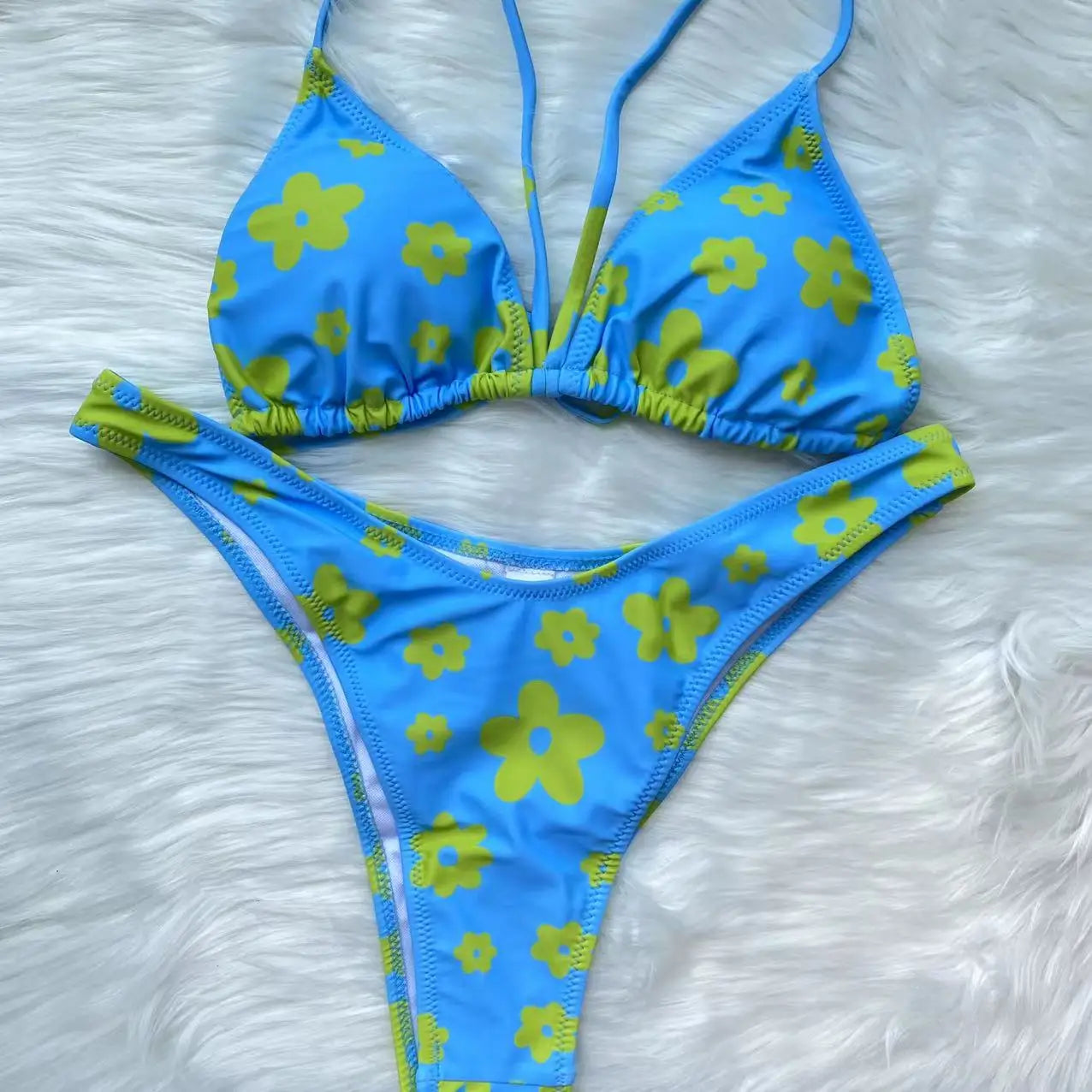 Bikini Set Swimsuit 2023 Sexy Bikinis Print String Swimwear Women Bathing Suits Beach Wear Triangle Thong Biquini