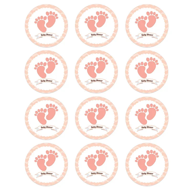 4.5cm Lovely Baby Shower Stickers Gender Reveal Party Gift Labels Sticker DIY Crafts Kids Gift Birthday/Baby Shower Decorations